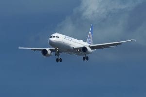 United Airlines flight landing at Philadelphia International Airport. Copyright © 2024 NSL Photography. All Rights Reserved.