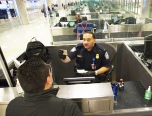 IAD Customs and Border Protection interview (Image courtesy CBP)