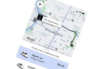 Uber App on iPhone