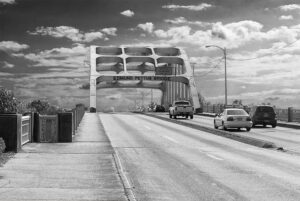 Edmund Pettus Bridge, U.S. Route 80, Selma, Alabama, on March 7, 1965, the site of Bloody Sunday. Copyright © 2023 NSL Photography. All Rights Reserved.