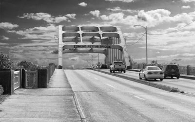 Edmund Pettus Bridge, U.S. Route 80, Selma, Alabama, on March 7, 1965, the site of Bloody Sunday. Copyright © 2023 NSL Photography. All Rights Reserved.