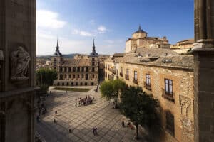 The square outside the Primate Cathedral of Saint Mary of Toledo. Copyright © 2024 NSL Photography. All Rights Reserved. All TDM and AI Training are Prohibited.